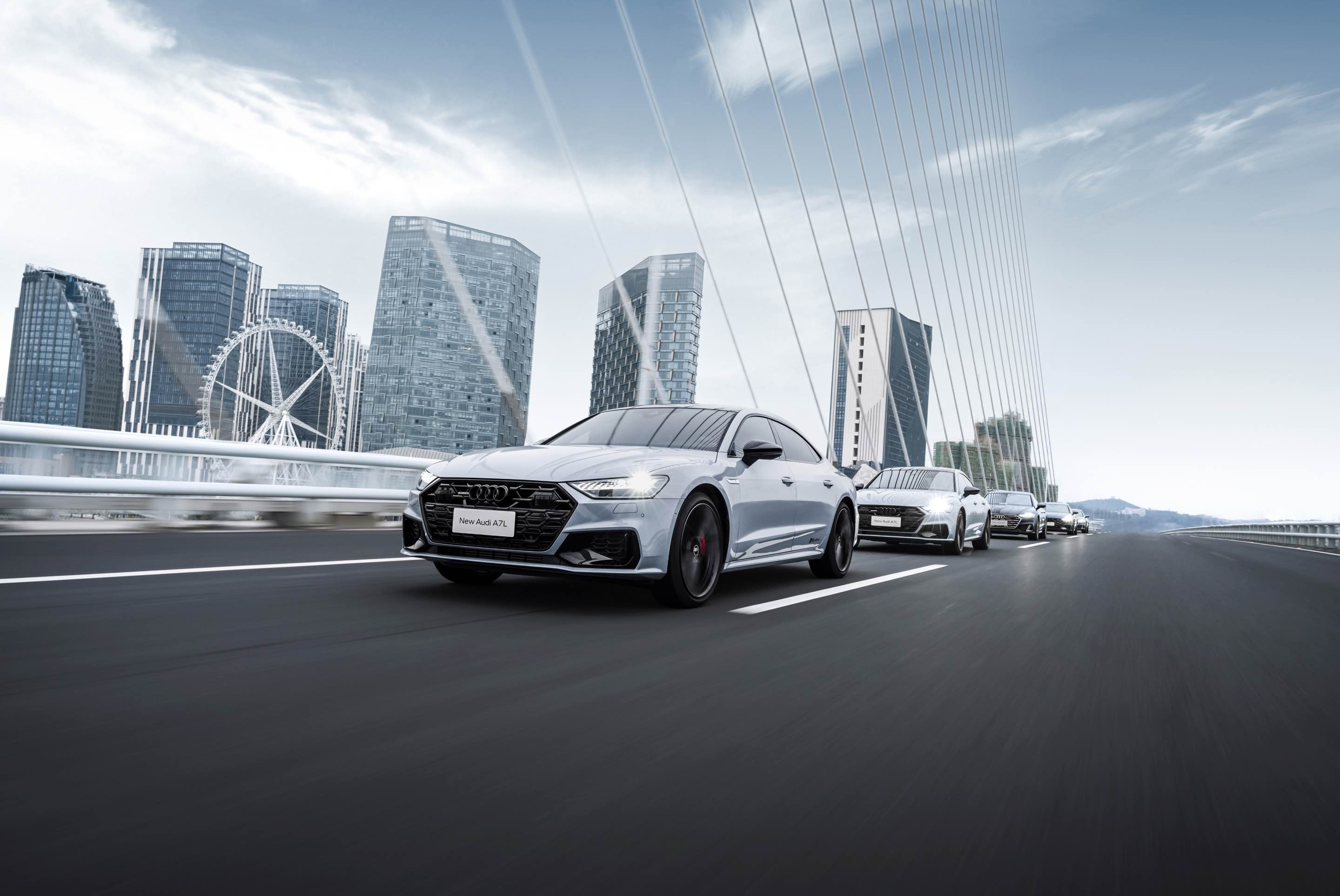 新上汽奥迪a7l实车亮相绵阳